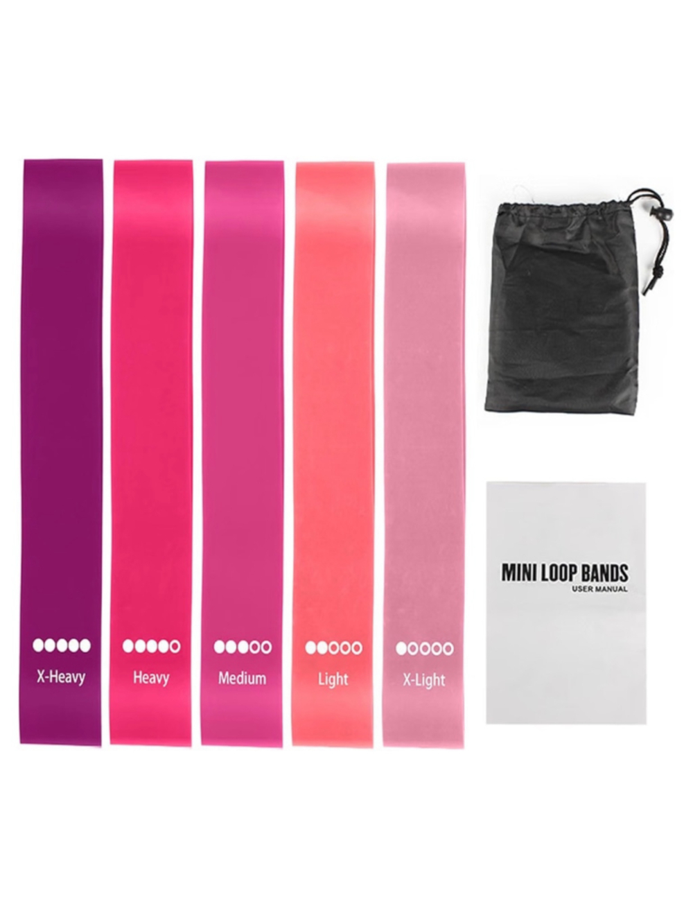 NEW Resistance Loop Bands Set One Size Pink Purple
